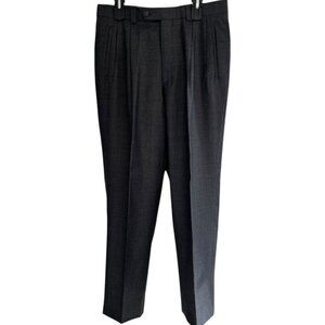Cesarani Italy Grey Pleated 100% Wool Dress Pants Slacks Men’s Size 34R 34x30